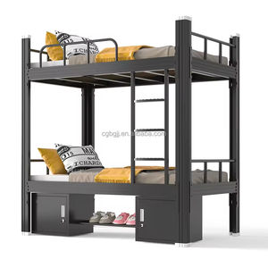 Top gewaardeerd stapelbed voor studenten, college, tweepersoons, met rode onderkant, bouwplaats, roestvrijstalen frame, dubbel/full size. - Product Image 1