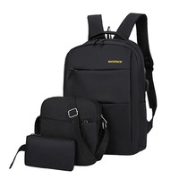 Conjunto de mochila para ordenador portátil de gran capacidad informal para hombres que viajan bolsas de mochila antirrobo impermeables para ordenador portátil