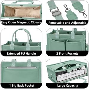 Borsa da donna in tela di media durata da donna borsa da lavoro lunga da lavoro da infermiera da College borsa a tracolla alla moda libro borsa per Laptop - Product Image 6