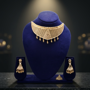 Ensemble de colliers de mode en laiton plaqué or 14K 18K 24K, formage micronique, motif floral traditionnel, vente en gros - Product Image 1