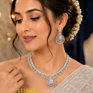 High-End American Diamond CZ Bridal Jewelry Set Emerald Cut <b>Ruby</b> Red Crystal Centerpiece Collar <b>Necklace</b> Set for Party Wear - Product Image 3