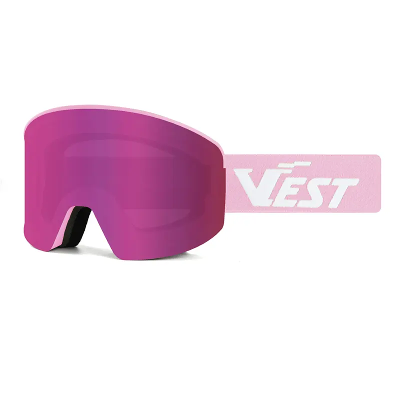 Fournisseur de lunettes de ski de snowboard avec logo personnalisé protection UV lentille miroir revêtement anti-buée CE EN174 lunettes à neige magnétiques