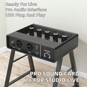 Professionelle Soundkarte <span class=keywords><strong>Audio</strong></span>-<span class=keywords><strong>Interface</strong></span> Q-16 <span class=keywords><strong>2</strong></span>-Kanal <span class=keywords><strong>USB</strong></span> für Aufnahmestudio Kleiner Computer Live-Streaming Mixer - Product Image 2