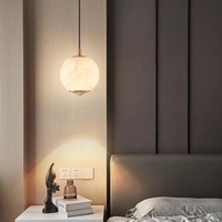 Luminaire suspendu moderne en marbre LED nordique, escalier, hôtel, salon, restaurant, lustre de plafond, lampe d'escalier intérieure
