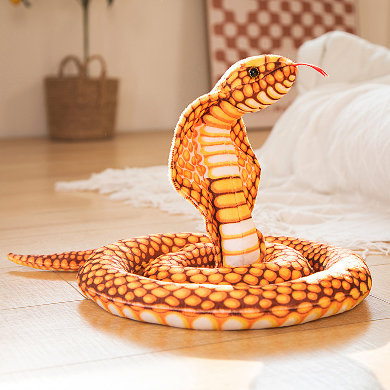 Peluche Serpente Realistico Lungo 160 Cm – Morbido, Sicuro, Decorativo, Regalo Per Bambini, Colore Curry, Facile Da Pulire
