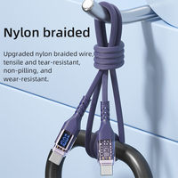 Cable de Carga Rápida Tipo-C a Tipo-C de 100W y 1m de Alta Velocidad con Pantalla LED y Conductor de Cobre Estañado para Android e iOS