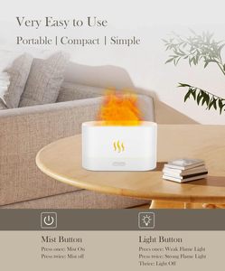 Flame Aroma <b>Diffuser</b> Electric USB Portable Ultrasonic Aromatherapy Humidification Night Light <b>LED</b> Flame Light for - Product Image 3