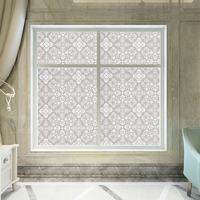 Lila Blumenranken-Design Statische Fensterfolie Dekorative Sichtschutz-Glasabdeckung Abnehmbares Buntes Blütenmuster für Schlafzimmer und Zuhause