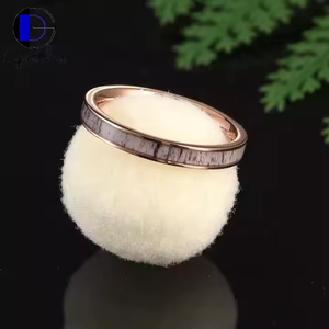 Gentdesジュエリーローズゴールドレディース4mmチタンインレイアントラウェディングバンドレディースアントラエンゲージメントリング手作りアントラーリング - Product Image 2