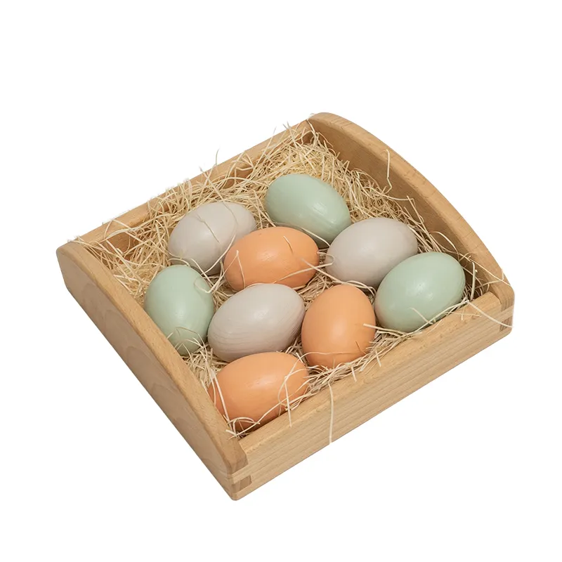 DIY 나무 계란 시리즈 나무 다채로운 계란 미완성 계란 장난감