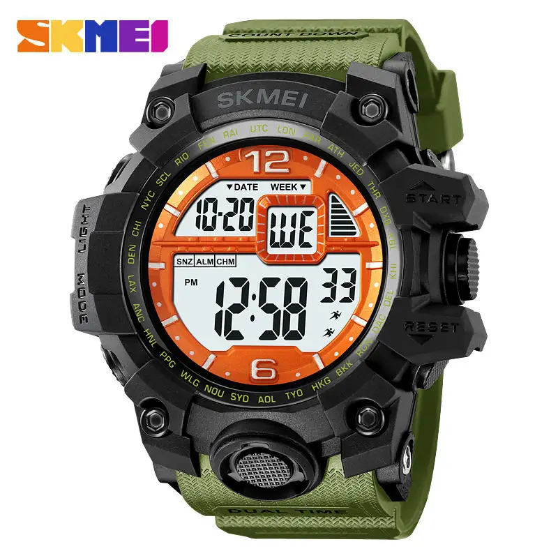 2245 Skmei, оптовая продажа, китайские цифровые часы для мальчиков, недорогие, искусственная кожа, водостойкий календарь, moq 1, спортивные наручные часы