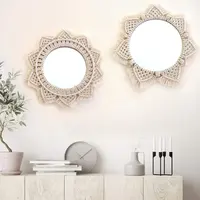 Богемное зеркало ручной работы макраме подвесная стена с бахромой антикварное зеркало настенное Искусство Декор для гостиной спальни