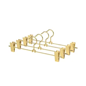 Großhandel Metall Hosen Racks Kleiderbügel Set Golden Metal Hanger