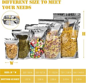 Bolsas de Aluminio Semitransparentes Impresas de Grado Alimenticio de 0.2mm de Grosor, Tipo Stand-up, Autoportantes, a Prueba de Humedad, con Cierre Zipper - Product Image 4