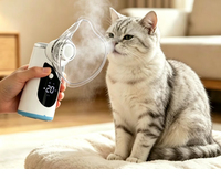 Nebulizador de Mano Recargable de Malla para Animales (Gatos y Perros) Ultra Silencioso, Alivio Rápido, Capacidad de 10ml, Pantalla Clara, Automático, Uso Médico