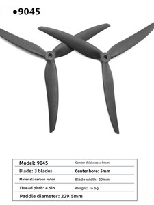 Hélices Gemfan 7040/8040/9045/1050 de Tres Aspas para UAV, Tamaños 7/8/9/10, Fibra de Vidrio/Nylon, Carga Pesada - Product Image 3