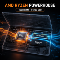 Nouvel ordinateur portable tactile pliable à 360 degrés de 15,6 pouces, AMD Ryzen 3 3200U 3,5 GHz, 16 Go de RAM, 512 Go de SSD, Windows 11, ordinateur portable convertible 2 en 1