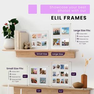 Cadre photo flottant en acrylique transparent 11,8''x10,2'' pour photos 8x10 et 12 impressions <span class=keywords><strong>Instax</strong></span> <span class=keywords><strong>Mini</strong></span>, cadre photo double face en acrylique - Product Image 5