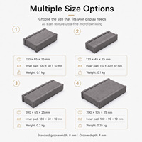 Plateau de présentation de bijoux carré de luxe en microfibre gris foncé, orné de diamants, pour pierres précieuses, boîtes et présentoirs à bijoux, boîte à bijoux en vrac