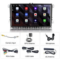 신제품 64GB 무선 카플레이 안드로이드 카 라디오 플레이어 후방 카메라 앰프 내장 VW 골프 폴로 파사트 제타 GPS 헤드 유닛