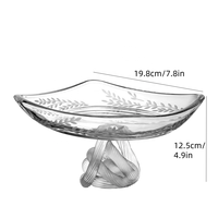 Plaque de verre cristal moderne avec base en forme de noeud Surface claire pour restaurant hôtel maison fête Milkshake crème glacée servant