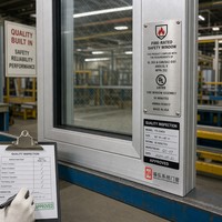Огнестойкие окна из алюминиевого сплава с огнеупорным стеклом и огнезащитными уплотнителями для высокой степени безопасности