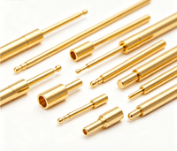 Connecteurs électriques ronds usinés CNC de 1 mm, contacts à sertir, broches mâles et femelles en laiton plaqué or, tolérance de 0,005 mm