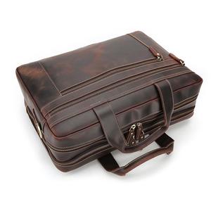 Bolso de mano Vintage para hombre de cuero genuino <span class=keywords><strong>15</strong></span>,<span class=keywords><strong>6</strong></span> pulgadas de maletín Portátil Bolsa - Product Image 2