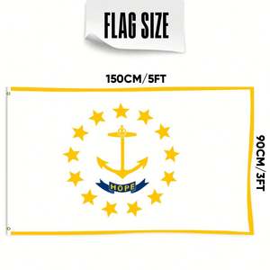 Drapeaux de l'État du Rhode Island en gros, 3x5 pieds, polyester 68D/100D, personnalisation de toutes les nations, expédition rapide, fournisseur fiable, livraison rapide - Product Image 3