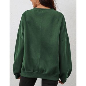Sudadera Oversize de Mujer FOXA, Cuello Redondo, Hombros Caídos, Lisa, Mezcla de Algodón, Transpirable, Informal, Colección Otoño 2025 - Product Image 6
