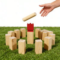 Jeu d'échecs Viking Kubb personnalisable en bois massif gravable pour cadeaux d'entreprise et team building