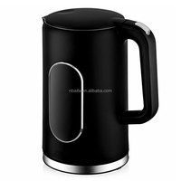 Bouilloire électrique Aifa noire 1,8 L à double paroi avec fonction maintien au chaud et contrôle électronique de la température pour thé, lait et café
