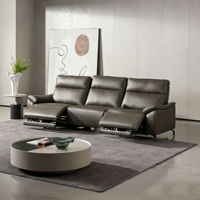 Canapé inclinable électrique moderne 3 places avec sièges à mouvement électrique et dossier ergonomique, canapé en cuir de luxe pour salon