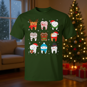 Maglietta Natalizia per Dentisti con Simpatico Team Odontoiatrico Modello Cina A10964 - Product Image 2