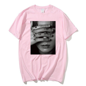 ผ้าฝ้ายคุณภาพสูง Unisex เสื้อยืดแขนสั้นผู้ชายลําลอง Streetwear พร้อมการพิมพ์โลโก้ปรับแต่งขนาดใหญ่ - Product Image 3