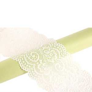 Tissu en dentelle brodée extensible noir et blanc, écologique, haute ténacité, respirant, largeur 10 cm, en coton élastique pour sacs - Product Image 3