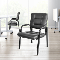 Chaise de réception, de salle d'attente, de bureau, de conférence ou d'événement en cuir de haute qualité avec coussin moelleux et accoudoirs rembourrés pour les conférences