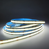 Bande LED COB Flexible en Cuivre Blanc DC24V 630 LED/m 10mm IP20 14W/m, Contrôle à Distance, Intensité Variable, Rouleau de 5m pour Éclairage Paysager