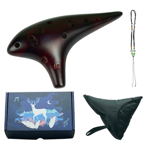 Ocarina de Cerámica Portátil de 12 Orificios en Do Alto con Esmalte Ahumado y Agrietado al por Mayor para Principiantes - Product Image 3