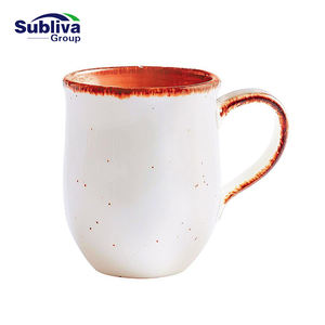 Taza Anillos de Árbol 350ml - Naranja Oscuro, de Porcelana Reforzada, con Asa, en Stock - Product Image 1