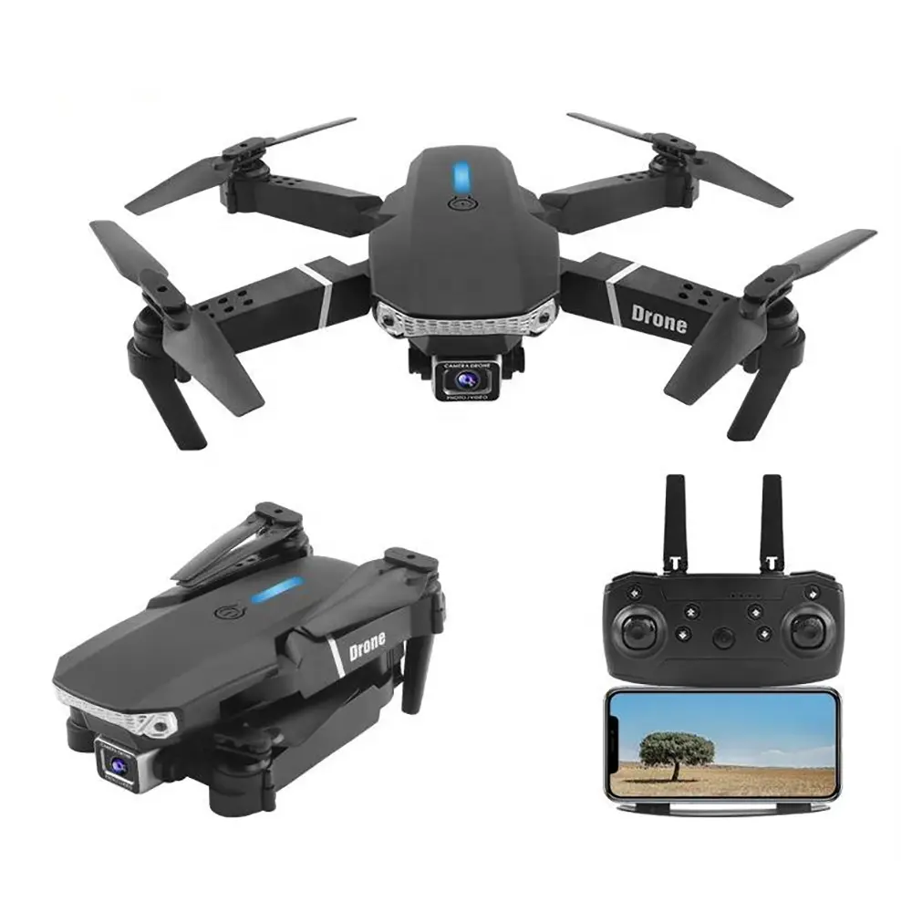 Amiqi E88 Factory Drone With Camera Remote Control 720P 4K Dual Folding Drone With Camara Vs Mavic Mini Air Drone E88 Pro