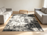 Tapis d'intérieur en polyester à poils ras, imprimé abstrait vintage, résistant à l'usure, facile à nettoyer, pour la décoration de la maison