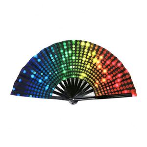 Abanico Plegable Personalizado de 13 Pulgadas con Luz UV, Abanico Grande para Discoteca, Ideal para Fiestas Rave - Product Image 4