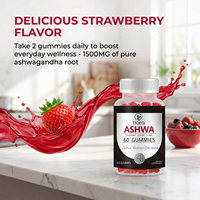 Complément alimentaire en gros OEM sous marque privée : Mélange bien-être adaptogène naturel aux fraises et à l'ashwagandha en gommes pour hommes et femmes