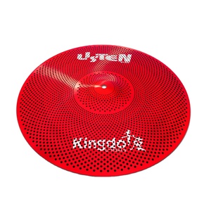 2026 Kingdo Factory Kit de cymbales personnalisables 5 pièces, silencieuses à faible volume, rouges, universelles pour batterie jazz et batterie électronique - Product Image 1