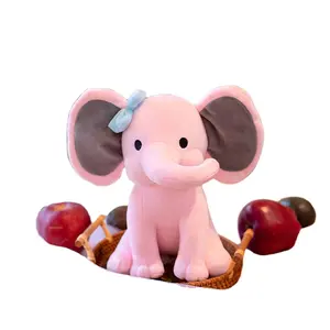 2023 usine chine vente en gros vente directe personnalisé à partir de photo doux kawaii coloré éléphant rose peluche jouets poupée pour enfants