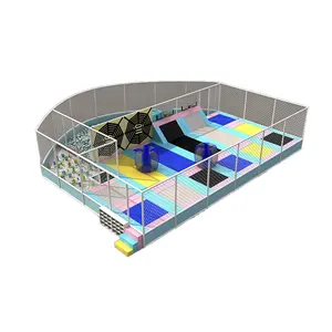 Populaire Commerciële Trampoline Park Indoor Speeltuin Voor Kinderen Familie Speelcentrum Met Plastic Pvc Metalen Stalen Materialen