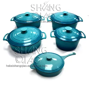 Cast Iron Cookware Set Enamel Coating Cast Iron Casserole Pot Set