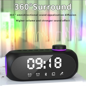 S18 <b>Bluetooth</b> <b>Speaker</b> RGB Bass <b>Mini</b> Clock Desktop Alarm Stereo Oval Type C Charging For Smartphones - Product Image 5