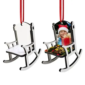 사용자 정의 나무 기념 벤치 승화 빈 흔들 의자 장식품 크리스마스 선물